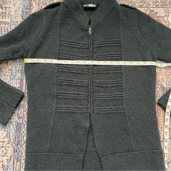 Anthropologie Wooden Ships Women's Navy Zip Up Cardigan Wool Sweater M/L - Picture 8 of 9